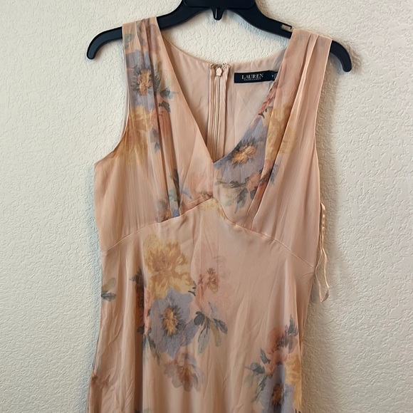 Lauren Ralph Lauren Floral Crinkled Georgette Midi Dress - Picture 4 of 11